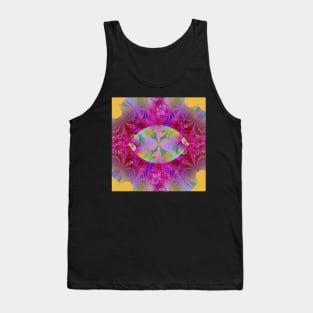 Psychedelic Pink Fractal with Multicolor Eye Tank Top